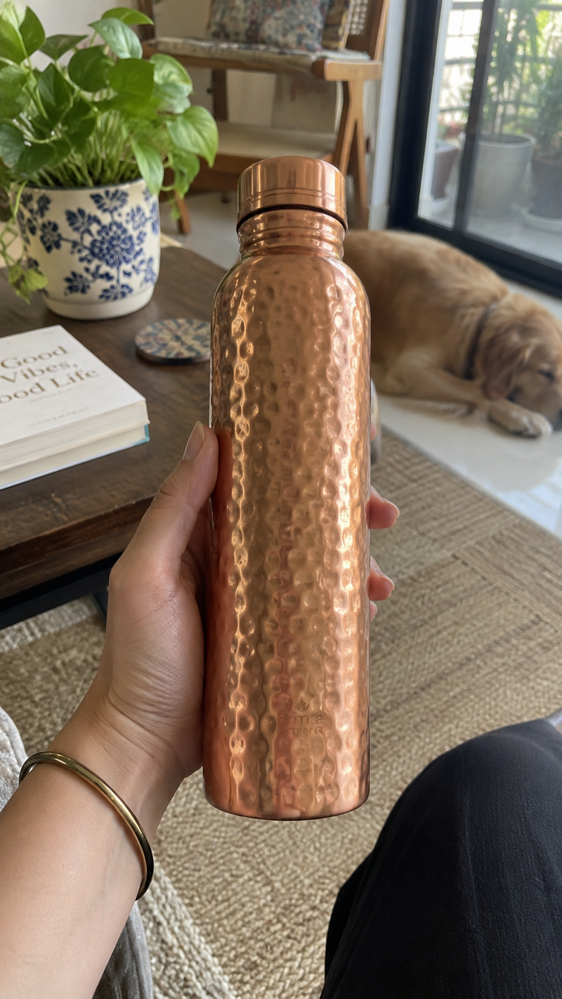 AI-generated copper bottle lifestyle scene at home