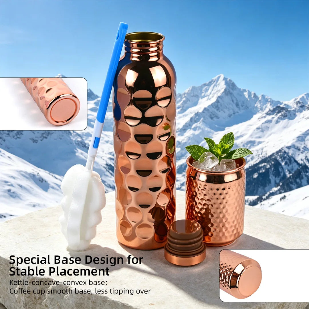 Vintage Copper Water Bottle   1000ml Outdoor Drinking Cup Gift Practical Daily Necessities