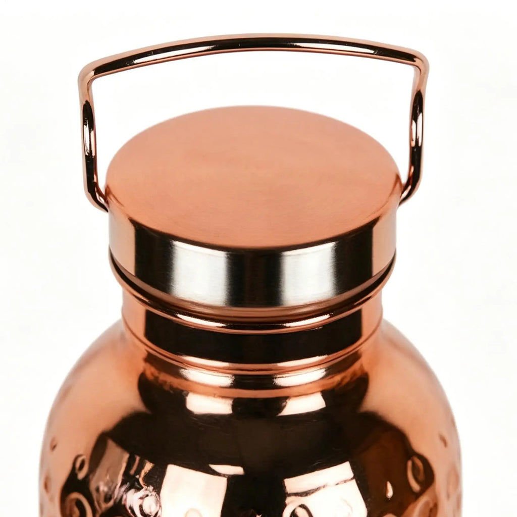 Pure Copper Water Bottle 800ml Portable Stainless Steel Insulated Drinkwares Copper Bottle For Drinking Water For Camping Hiking