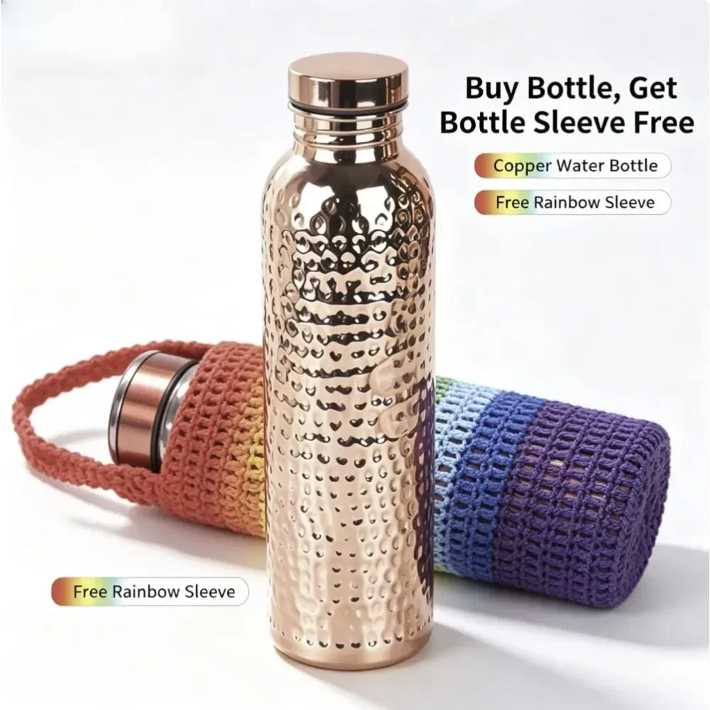 Vintage Copper Water Bottle 800ml 1000ml Outdoor Drinking Cup Gift Practical Daily Necessities