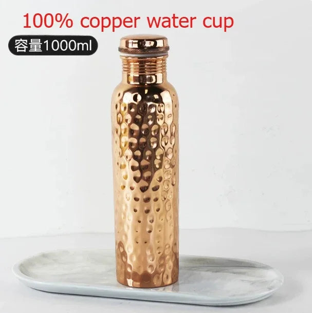 Vintage Copper Water Bottle 800ml 1000ml Outdoor Drinking Cup Gift Practical Daily Necessities