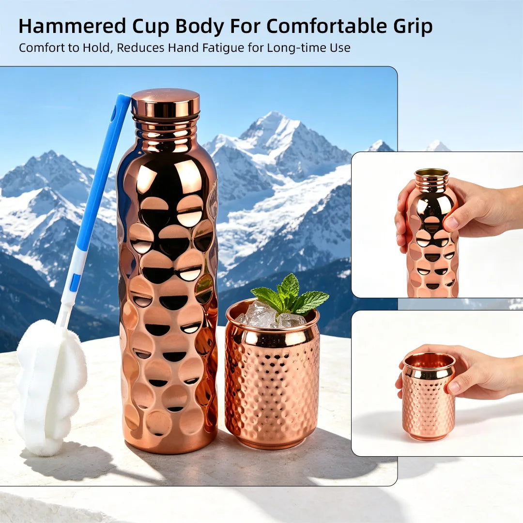 Vintage Copper Water Bottle   1000ml Outdoor Drinking Cup Gift Practical Daily Necessities