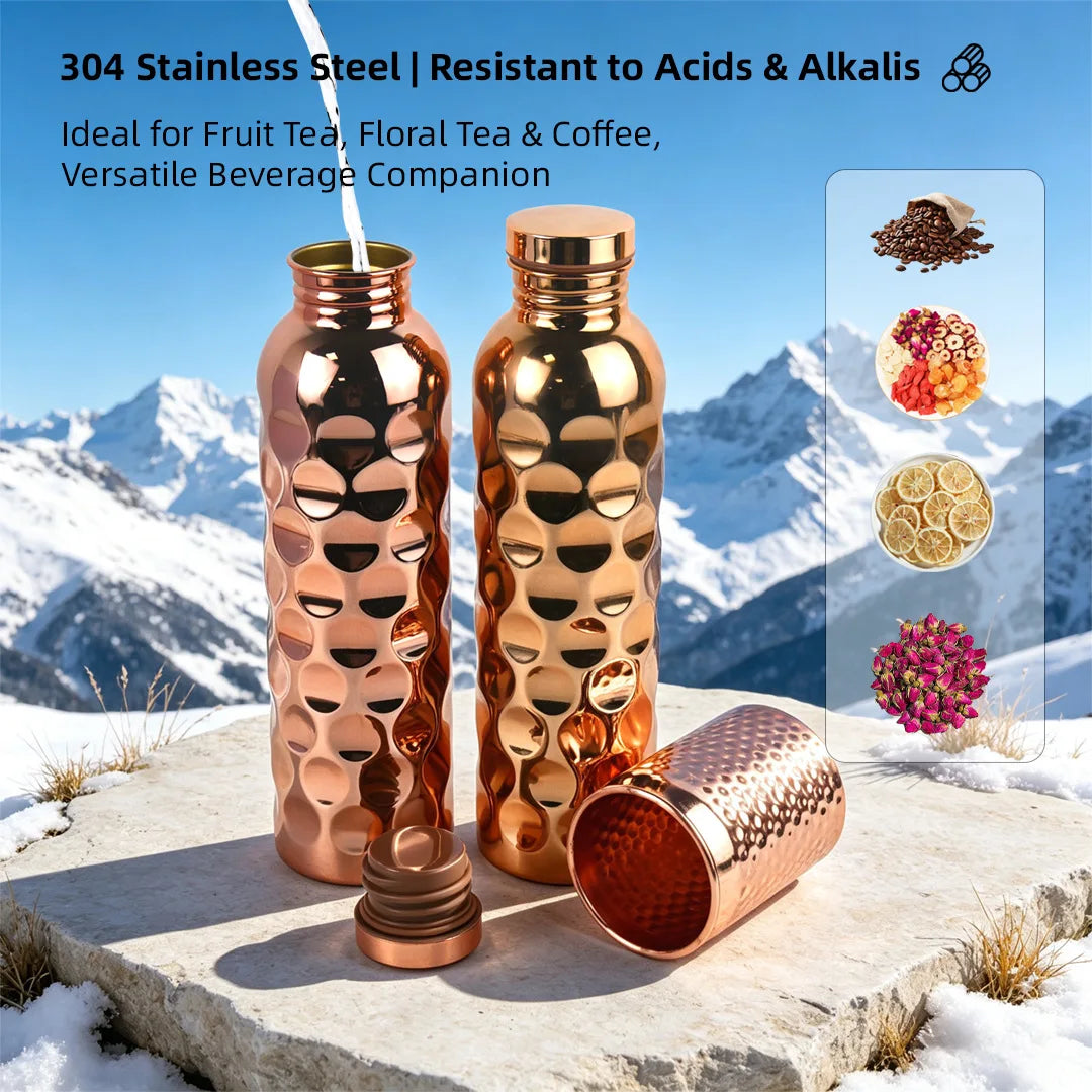 Vintage Copper Water Bottle   1000ml Outdoor Drinking Cup Gift Practical Daily Necessities