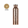 800ML Copper Water Bottle Anti-Slip Silicone Base One-Click Open Lid Hammer Pattern Bottle Thermal Insulation