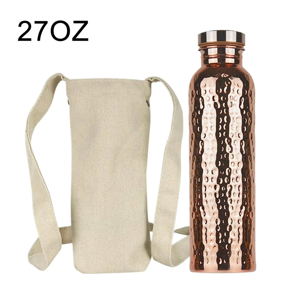 Copper Bottle Leak-Proof Insulated Copper Water Bottle Portable Leakproof 27Oz Cup For Gym Camping Traveling Hydration Work