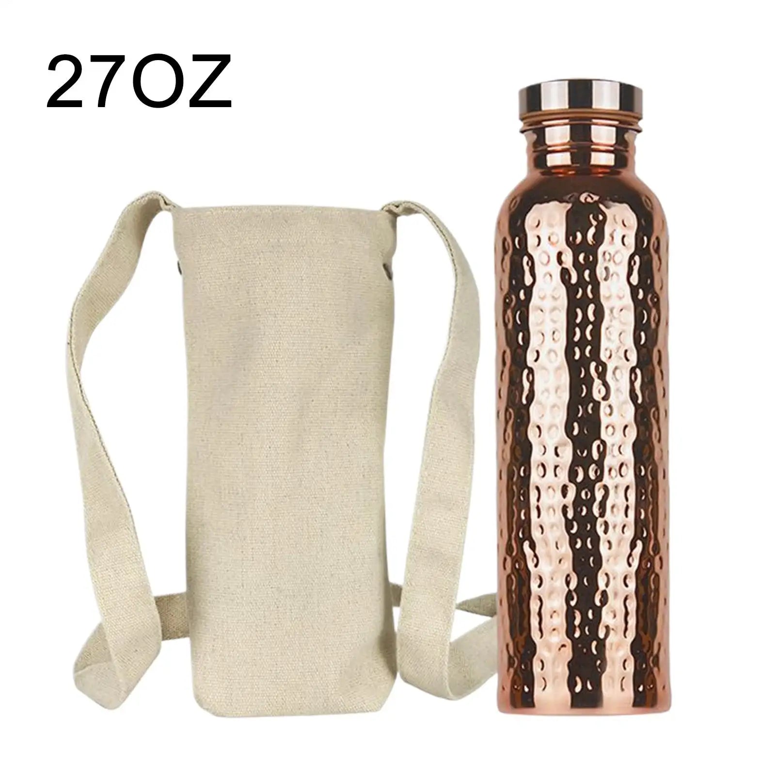 Copper Bottle Leak-Proof Insulated Copper Water Bottle Portable Leakproof 27Oz Cup For Gym Camping Traveling Hydration Work