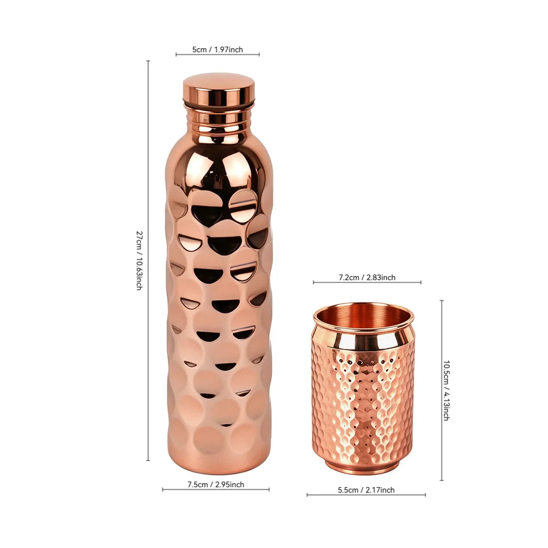 Vintage Copper Water Bottle   1000ml Outdoor Drinking Cup Gift Practical Daily Necessities