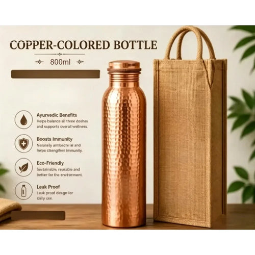Vintage Copper Water Bottle 800ml 1000ml Outdoor Drinking Cup Gift Practical Daily Necessities