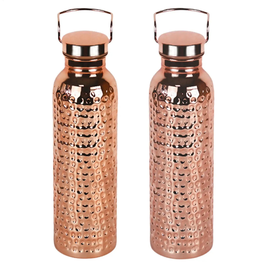 Pure Copper Water Bottle 800ml Portable Stainless Steel Insulated Drinkware Copper Bottle for Drinking Water for Camping Hiking