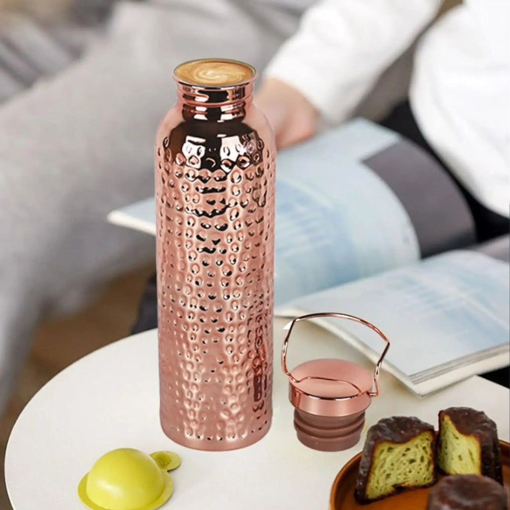 Pure Copper Water Bottle 800ml Portable Stainless Steel Insulated Drinkwares Copper Bottle For Drinking Water For Camping Hiking